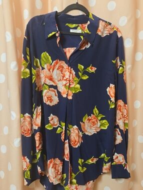 Beautiful Equipment 100% Silk Floral Blouse